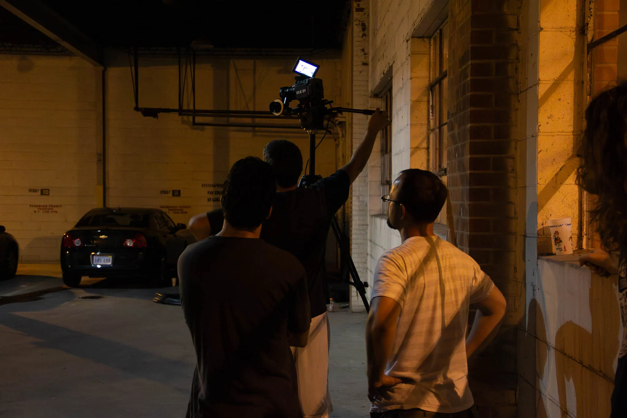 Jarrod Paitz mans the camera while Zach Janky and Eric Freudenberg provide moral support.
