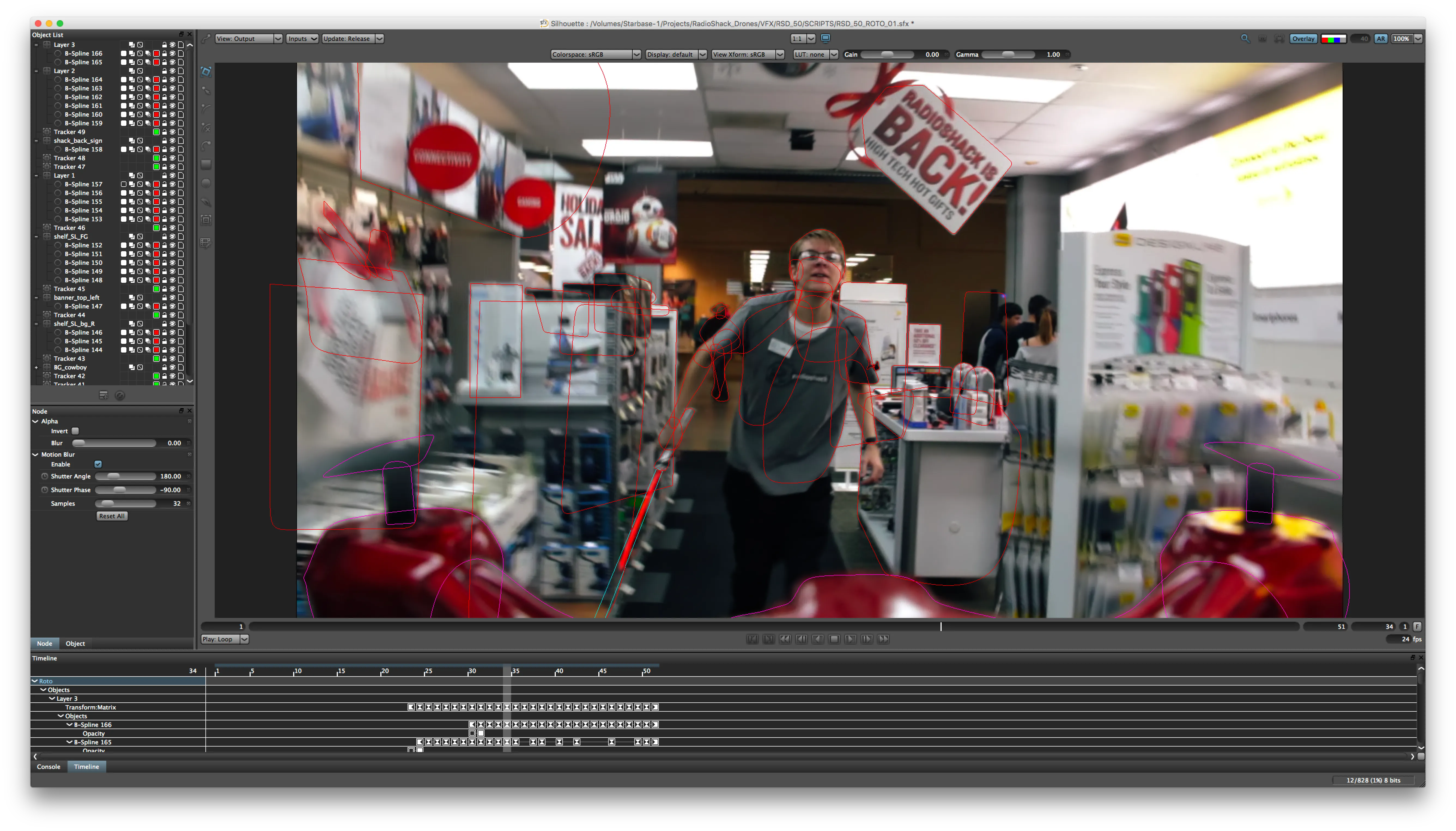 With the laser impacts occurring all over the store, there was a lot of annoying roto that didn't seem to end.
