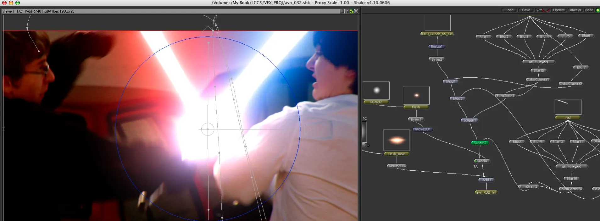 Animating a contact flare in Apple Shake