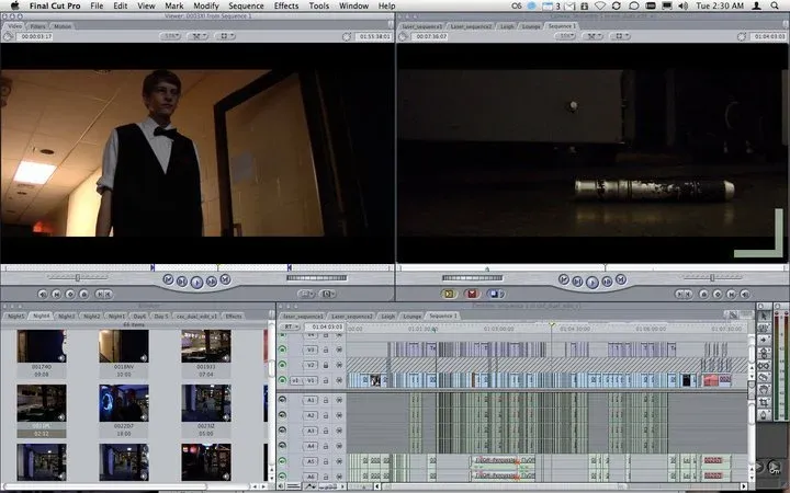 An unfortunately low-res screenshot of our Final Cut Pro timeline, nice and locked... for the time being.